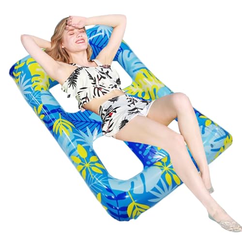 Pool Flootte Erwachsene – Aufblasbarer Wohnzimmerstuhl Poolfloß | schwimmende Hängematte mit Rückenlehne | Große Wasserschwimmer zum Schwimmen am See Beach | Entspannungsspielzeug für Erwachsene Reise von Générique