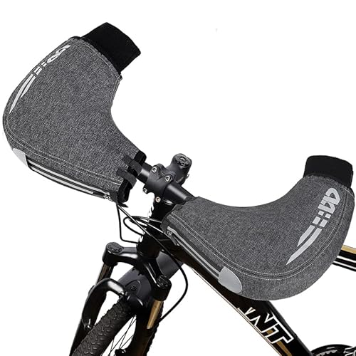 Generisch 1 Paar Handwärmer Handschuhe für Fahrrad E-Scooter E-Bike Roller Scooter Elektro Fahrrad, Winddicht & Wasserabweisend für Warme Hände Dank Handabdeckung mit Reflektoren (Grau) von Generisch