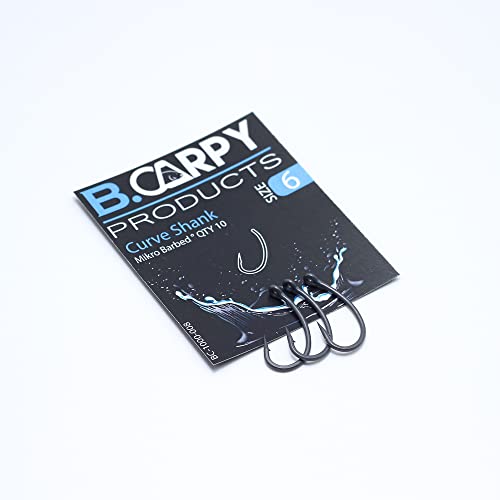 10 Stück - B.Carpy Curve Shank Hooks – Size 4 mikro Barbed | Karpfenhaken von Generisch