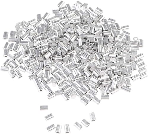 1000 Stück 1,5 mm langlebige Angelhülsen aus Aluminium für Angelschnur, Drahtvorfach von Generisch