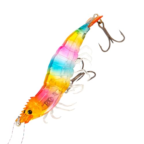 Angelköder Für Barsse | 9 cm Realistischer Köder,Kunstköder Reflektierender Weicher Leuchtfarbe Design für Angelpier Lachs Wels Küste Meer Angeltouren von Generisch