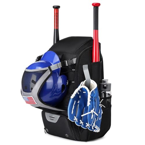 Baseball-Ausrüstungstasche, Softball-Rucksack für Damen, leichte Softball-Schlägertasche für , Erwachsene, mit Zaunhaken, hält TBallschläger, Helme, Mützen, Teeball-Ausrüstung von Generisch