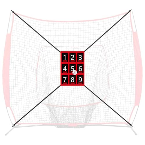 Baseball-Schlagnetz, Softball-Feld-Rebounder, Pitching-Strike-Zonen-Ziel, Schlagübungshilfe-Training für Genauigkeit und Kraft, Hinterhof, Feld, Garage, Fitnessstudio, Schule, Park, 70 x 49 cm von Generisch