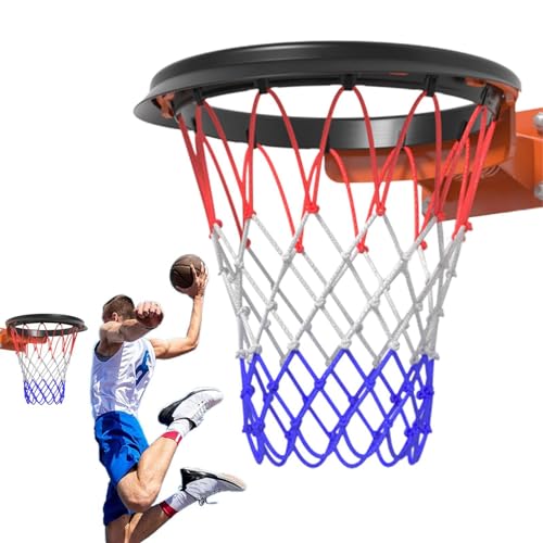 Basketballkorb-Netz-Ersatz, Allwetter-tragbares Basketballnetz, Basketballnetz-Rahmen, abnehmbar, einfach zu installieren, Standard-Basketballkorbnetz, passend für Felgen in Standardgröße von Generisch