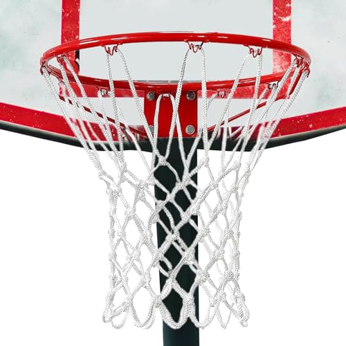 Basketballnetz für Korb,Basketballnetz,Professionelles Nylon-Basketballnetz, leicht für den Wettkampf - Allwetter-Basketball-Spielnetz für den Innen- und Außenbereich für Innenhöfe und Stadien von Generisch