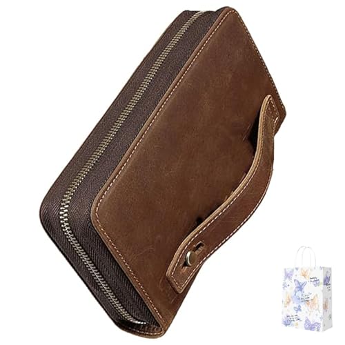Belluvi Bag for Men,Belluvi Bag,Belluvi Genuine Leather Men Long Wallet Bifold Card Credit Holder Purse Billfold Clutch (Brown) von Generisch