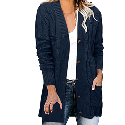 Cardigan Beige Damen Strickjacke Schwarz Strickjacken Für Gestreifter Strickweste Mode Baumwolle Pullover Trachtenjacke Leicht Kurz Große Größen Wolljacke Dirndl Jacke Knöpfe Lang Strickmantel von Generisch