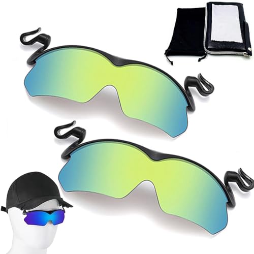 Clip-Cap-Sonnenbrille, Outdoor-polarisierte Sonnenbrille, Radfahren, Herren-Clip-on-Sonnenbrille Uv400, Herren-Clip-Cap-Sportsonnenbrille, Grün und Grün von Generisch