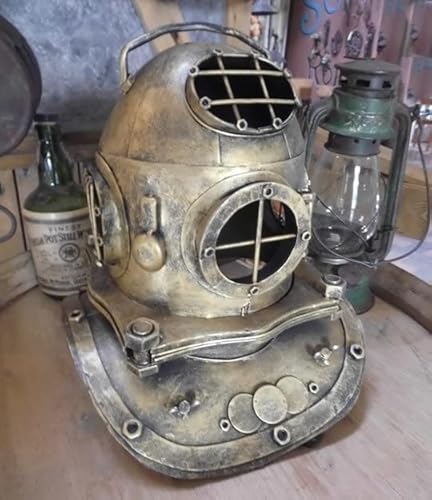 DEKO TIEFSEETAUCHER Helm TAUCHERHELM MARITIM Jules Verne ANTIK Stil Metall NEU von Generisch