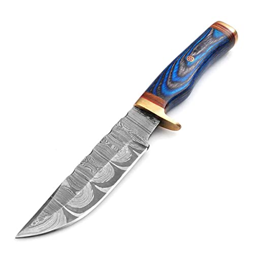 Damast Messer Damaszener Stahl Jagd Knife Damascus Hunting Bowie MAQ6107 von Generisch