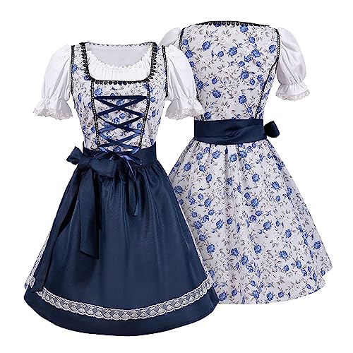 Dirndl Damen Midi Dirndlschürze Oktoberfest Mädchen Schürze Bluse Trachten Günstig Trachtenkleid Weinrot Mini Dirndlkleid Dirndelkleider Outfit Dirndl Trachtenkleider von Generisch