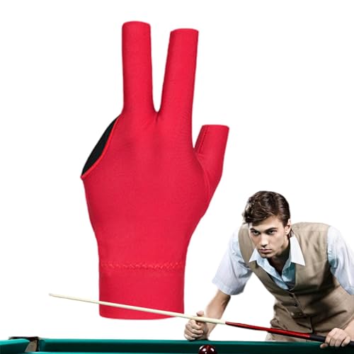 Drei-Finger-Billardhandschuhe,Billardhandschuhe für Damen | 3-Finger-Billard-Pool-Handschuhe,3-Finger-Billard-Pool-Queue, professioneller -Queue, atmungsaktiv, elastisch, universeller Queue-Sport, gee von Generisch
