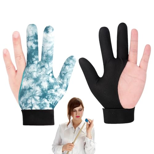 Drei-Finger-Handschuhe, professionelle Pool-Handschuhe, Billard-Queue-Handschuhe, rutschfest, verstellbare Dichtigkeit, hochelastisches Billardzubehör, passt für rechte oder linke Hand, Unisex von Generisch
