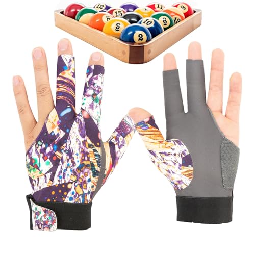 Drei-Finger-Handschuhe | 3-Finger-Poolhandschuhe für Billard-Shooter - Tischtennis-Handschuhe, Billardzubehör, rutschfest, verstellbare Dichtheit für rechte oder linke Hand von Generisch