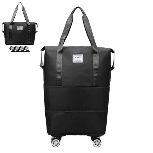 Duffle Bag with Wheels, Expandable Foldable Rolling Luggage Bag with Wheels, Detachable Rolling Wheels Carry-On Luggage Bag, Travel Bags for Women and Men von Generisch