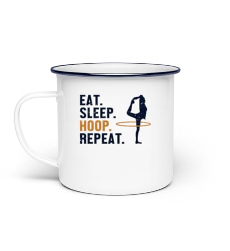 Eat Sleep Repeat Profi Fitness Reifen Hooper Hula - Emaille Tasse -Einheitsgröße-White von Generisch