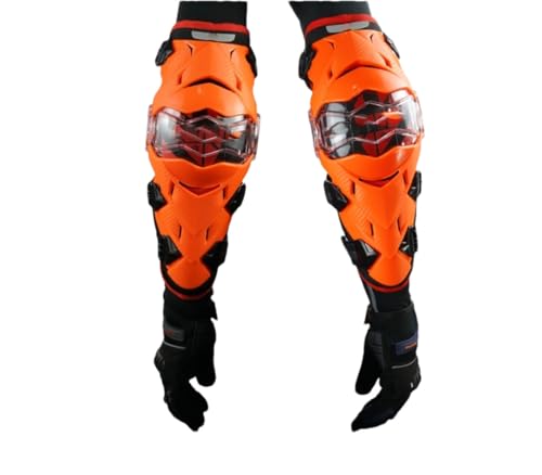 Ellenbogenschoner Motocross Schutz Motorrad Offroad Knieschoner Knieschoner Schutz Dirt Bike Brace Protector E09-2-Orange One Size von Generisch