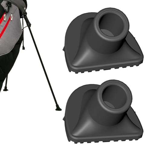 Ersatzfüße für Golftaschen, Ersatz für Golftaschenständer, notwendiges Zubehör für Golftaschen, einfach zu installieren, schwarz, langlebig, Gummi-Golftaschenfüße, 2 Stück von Generisch