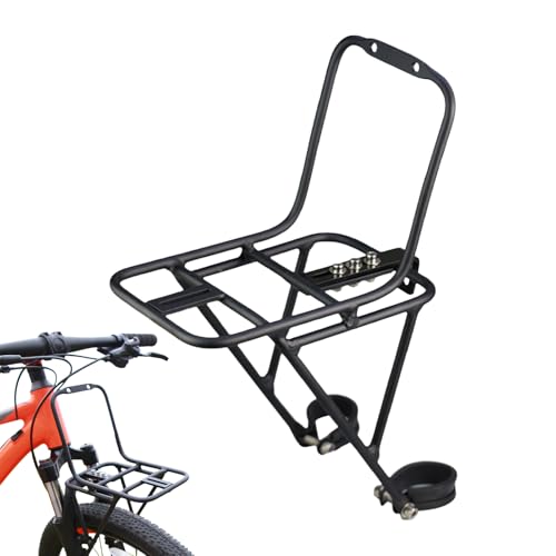 Fahrrad Gepäckträger Vorne, Aluminiumlegierung Fahrradkorb Vorne, Gepäckträger Vorne Fahrrad, Lastfahrradträger, Vorderer Fester Fahrradträger für Mountainbikes, Rennräder, Falträder von Generisch