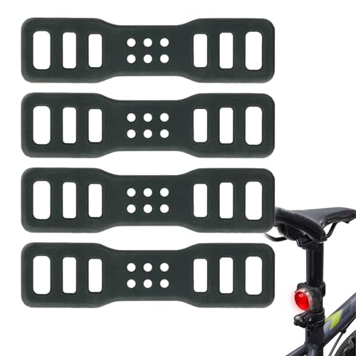 Fahrrad Silikonband, 4 Stück Fahrrad Stretch Gummiringe Taschenlampe Gummiband Halterung, Fahrrad Befestigungsband Silikon Lenker Halter Für Taschenlampe LED Fahrradlicht - Schwarz von Generisch