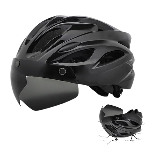 Fahrradhelme,Fahrradhelme für Erwachsene, Fahrradhelme mit Rücklicht-Magnetbrille, Fahrradhelme, atmungsaktive und verstellbare Helme für Rennrad, Mountainbike von Generisch