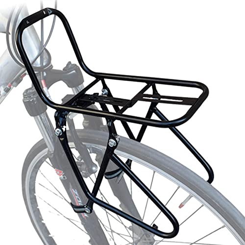 Fahrradträger, Fahrrad-Gepäckträger aus Stahl, 15 kg tragender Fahrrad-Vorderradträger, universell verstellbarer Fahrrad-Heckgepäck-Touren-Gepäckträger, Fahrrad-Gepäckträger für Mountainbike-Rennräder von Generisch