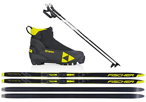 Fischer Kinder Langlaufski-Set Sprint Crown - Ski + Bindung + Schuhe + Stöcke (Skilänge 110cm (ca. 22-27kg Körpergewicht)) von Generisch