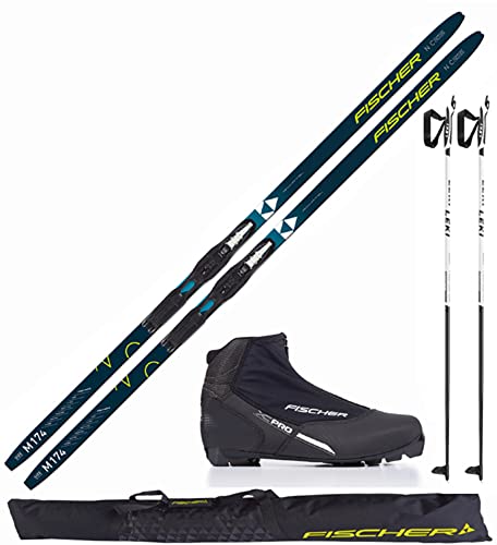 Fischer Langlaufski-Set Comfort Cruiser + Bindung + Schuhe + Stöcke + Skisack (M (174cm Länge - für 60-79kg Körpergewicht)) von Generisch