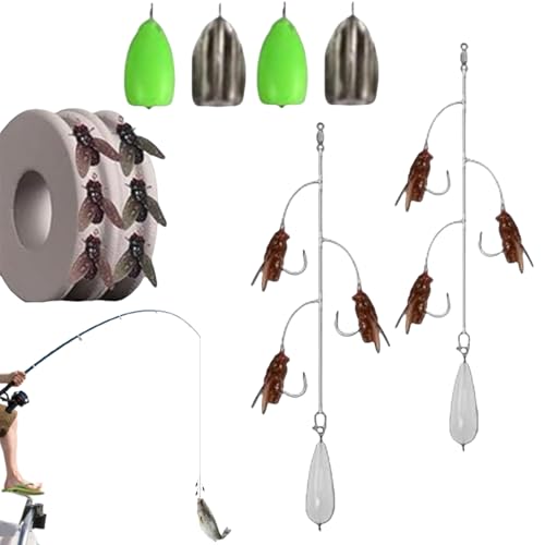 Fliegenfischen Köder - Lebensechte Angelköder | Tragbare Multihaken Fischfang Tools für Angler Meer Fluss See Teich Stausee Gewässer Outdoor von Generisch
