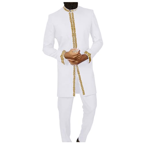 Muslimische Kleider Herren Set Islamische Gebetskleidung für Männer O-Ausschnitt Lange Ärmel Dubai Robe Islamische Abaya Lässiges Dubai Robe Islamisch Ramadan Gebetskleidung von Generisch