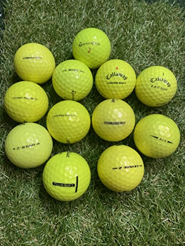 Generisch 50 Marken Mix Gelb Lakeballs / Golfbälle nur Top Bälle ProV1, ProV1x, Z-Star, Tour Soft, Chrome Soft, Tour B RX AAA/AA Qualität von Generisch