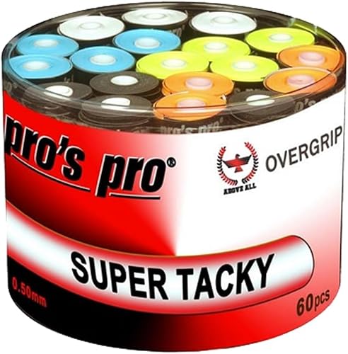 Generisch 60 Overgrip Super Tacky Tape Plus Tennis Pros Pro Griffband bunt von Generisch