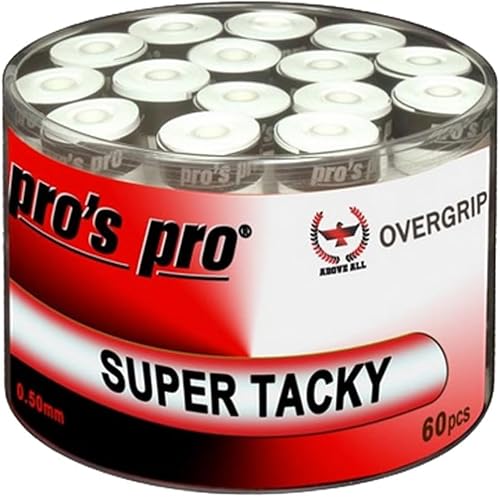 Generisch 60 Overgrip Super Tacky Tape Tennis Pros Pro Griffband Weiss von Generisch