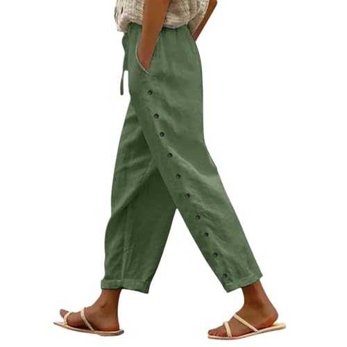 Generisch 7/8-Hose-Damen-Sommer, Lang Sommerhose Sporthose Sommer Elegant Sommerhose Damen Leicht 3/4, Wide Leg Hose, Golfhose Jogginghosen Bequem Locker Stoffhose von Generisch
