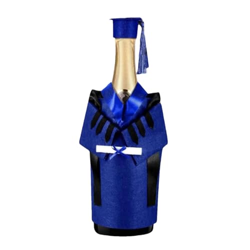Generisch Abschluss-Weinmantel, Bachelor-Hutkleid, Weinflaschenhülle | Weinflaschenhülle aus Filz,Champagner-Weinflaschenhülle mit Quaste und Diplom-Weindekorationen für Flaschendeckel von Generisch