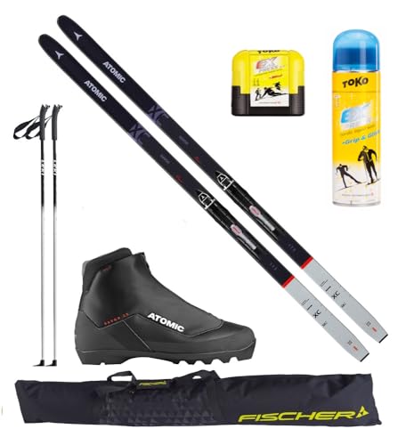 Generisch Atomic Langlaufski-Set Savor XC + Bindung + Schuhe + Stöcke + Skisack + Grip/Glide + Express Mini (Skilänge 183cm (Körpergewicht 70-95 kg)) von Generisch