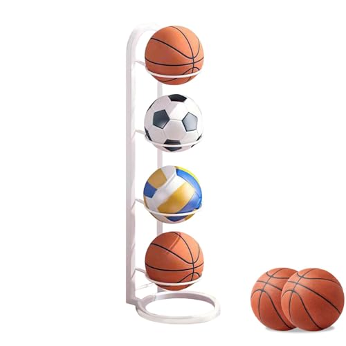 Generisch Ball Aufbewahrungsregal,Vertikale Ballaufbewahrung, Multifunktionales Mehrschichtiges Eisen-Ball-Aufbewahrungsregal, Ball-Aufbewahrungsregal Für Basketball, Fußball, Volleyball von Generisch