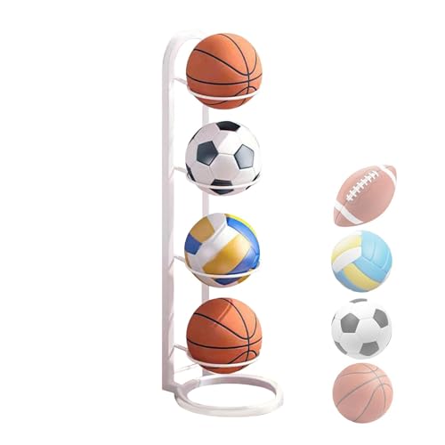 Generisch Ballaufbewahrungsregal,Ballständer Fussball,Basketball Holder,Ball aufbewahrung,Ballregal,Vertical Ball Storage Rack,Removable Storage,Mehrschichtiges Ball Organizer Rack von Generisch