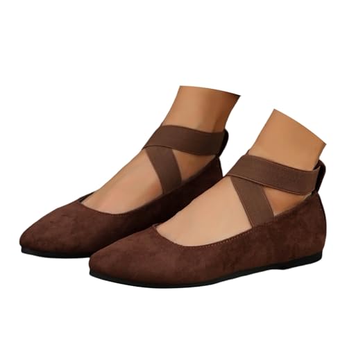 Generisch Ballerina Sportlich Damen Mittelalter - Fußgewölbeunterstützung Mittelalter Tanzschuhe Turnschuhe Weiche Samtschuhe Slip on Flache Pretty Loafer Walking Mesh Sling Orthopädische Ballerinas von Generisch