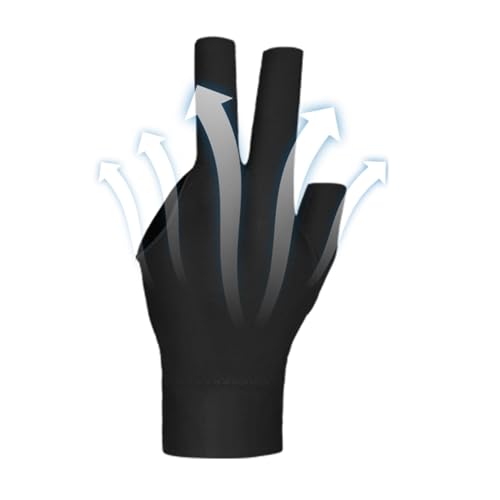 Generisch Billardtischhandschuhe,Poolhandschuhe Billard | Professionelle 3-Finger-Billardhandschuhe,DREI-Finger-Handschuhe für Billardspieler, Billard-Trainingshandschuhe, passend für beide Hände von Generisch
