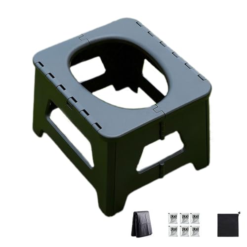 Generisch Faltbarer Camping -Toilettensitz - 35 cm tragbarer Erwachsener Commode, leichtes Reise -Töpfchen mit Abdeckung, einfaches sauberes Design | Privatsphäre im Freien für, Boot, Wandern, R von Generisch