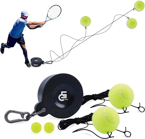 Generisch GS Chier Solo Tennis Trainer Rebound Ball Set，Tennis Trainingsgerät für Draußen oder, Tennistrainer Mobil für Kinder & Erwachsene，Tennis Practice Equipment von Generisch