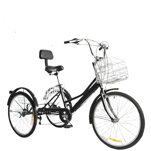 Generisch Komfortables 3 Rad Fahrrad für Erwachsene mit 7 Gang Schaltung und Einkaufskorb Ideales Dreirad für Senioren und Bequeme Fahrten. von Generisch