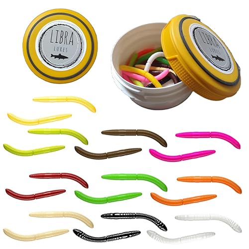Libra Lures Starter Box Probierbox Fatty D Worm - Larva - Dying Worm - Kukolka Käse (Probierbox Fatty D Worm 65mm) von Generisch
