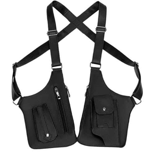 Generisch Männer-Schultertasche, Anti-Diebstahl Multi-Tasche, Taktische Umhängetasche, Verstellbare Handy Holster Tasche, Unterarmgurt Wallet Handy, Schwarz, Beidhändig von Generisch