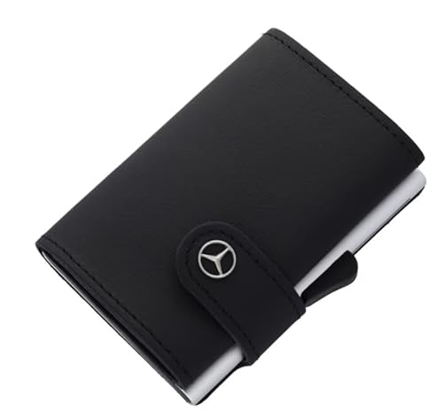 Generisch Mini-Geldbörse Upcycling schwarz Rindleder für Mercedes Benz von Generisch