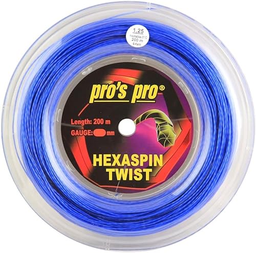 Generisch PROS PRO Hexaspin Twist Tennissaite 200m Rolle 1.30mm Blau von Generisch