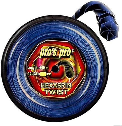 Generisch Pros Pro Tennissaite Hexaspin Twist 1.25mm mit Spin 200m blau von Generisch