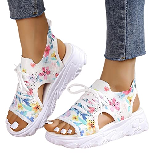 Generisch Pylomo Sandalen Damen Sandalen Flach Bequem Schuhe Plateau Espandrillos Leichte Lose Einlagen Sandaletten Abrollschuhe Temu Bilago Espadrilles Barfußschuhe von Generisch