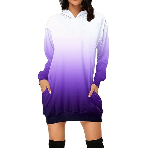 Generisch Strickkleid Damen, Knielang Lässig Große Größen Winter Longpullover Pulloverkleid Midi Langarm Sexy Herbst Sweatshirtkleid Hoodie Kleid Strick Elegant Blusenkleid Herbstkleid von Generisch